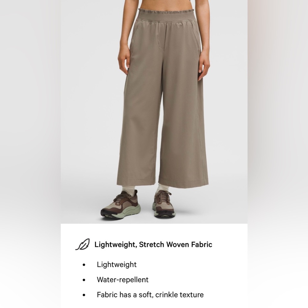 Lululemon Stretch Woven Ruffle-Waist Wide-Leg Cropped Pant Size XXS - Picture 10 of 13